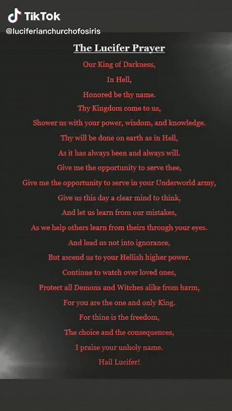 The Lucifer's Prayer. Strictly for disciples of Lucifer, Osiris Luciferians. #OsirisLuciferianism #lucifer #lilith #hell #demon #witch #GeneralsOfHell #religion #occult