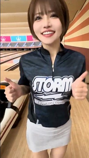 [In real life, I'm the one who's been called an old hag] Biker girl bowler Aika 🏍️🎳 #bowling #sho...
