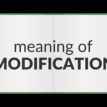 Modification | meaning of Modification