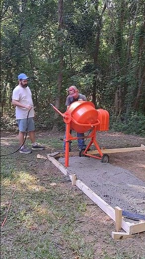 Using a Harbor Freight cement mixer