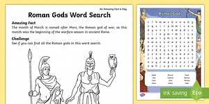 Roman Gods Word Search