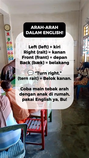 10 comments | Learning directions, moving with fun! #DirectionWords #FunEnglish #SmartMom #LearningEveryday | Nurul Falah Isnaini | Facebook