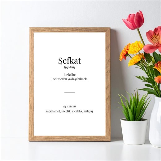 Sefkat Definition Poster | Turkish Printable Wall Art | Digital Download | Minimal Emotional Gift - Etsy
