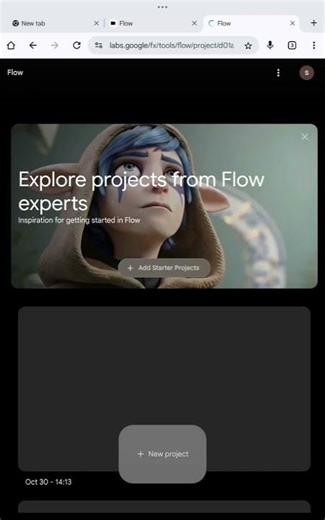 Creating a short video from Google flow