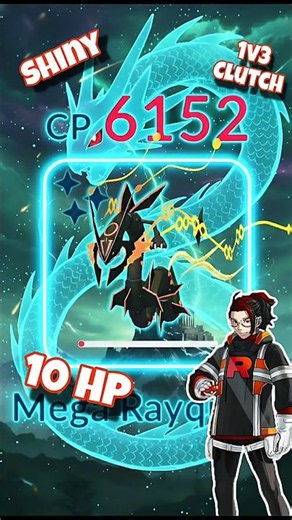 ✨ 10 HP Shiny Mega Rayquaza 1v3 Clutches Arlo! 😱🔥 | Pokémon GO #shorts #pokemon #pokemongo