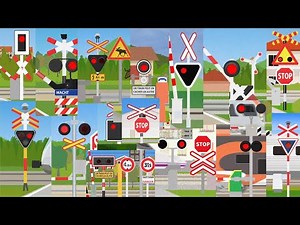 【踏切アニメ】ヨーロッパのふみきりがいろんな場所でカンカン😂😂😂European Railroad crossings on various places! updated