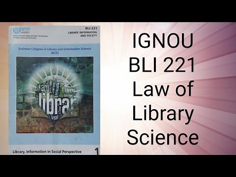 Five Law of Library Science By Dr. S.R. Ranganathan - IGNOU BLIS - 221