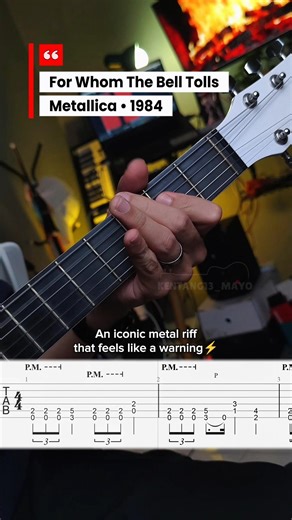 For Whom The Bell Tolls - Metallica | GUITAR TUTORIAL🎸 #guitarriff #guitarlesson #metal #guitarra