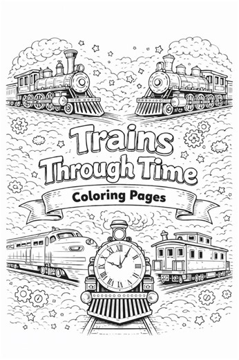 Train Coloring Pages – Printable Digital, Steam Locomotives, Diesel Trains, Kids & Adult - Etsy