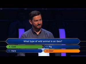 Ibex question on Who Wants To Be A Millionaire Jeremy gets the question wrong