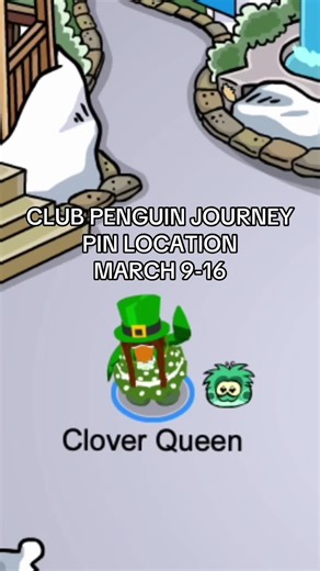 CPJourney Pin Location: March 9-16! Lucky Puffle Pin 🍀 Check out our bio for more! #clubpenguin #clubpenguinjourney #cpjourney #puffle #pinlocation