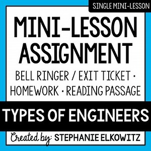 Types of Engineers Mini Lesson Activities | Sub Plans