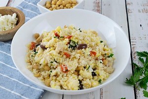 This Greek Chicken Fried Rice recipe will transform ordinary fried rice into a Mediterranean delight. Add this quick and filling recipe to your family’s dinner menu. https://www.milkmeansmore.org/recipe/greek-chicken-fried-rice/ | Culinary.net