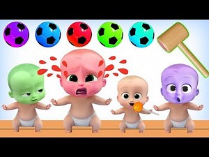 Learning Colors With Color Boss Baby Soccer Ball Wooden Hammer - Toy Kids Channel