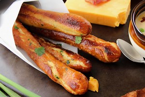 Baked Soft Pretzel Sticks