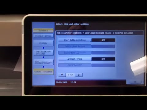 Konica Minolta Bizhub User Authentication-Account Track Set Up