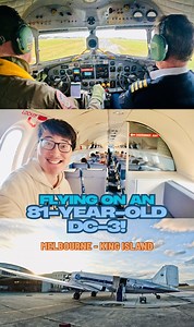 Flying on an 81-Year-Old DC-3! A Historic Day Trip from Melbourne to King Island, TasmaniaLast year, I embarked on a one-of-a-kind adventure! I flew round-trip from Melbourne on a historic 81-year-old Douglas DC-3, with a stop at the remote King Island for exploration and lunch. To make this adventure even more special, I booked a rare jumpseat experience, giving me a front-row view of the pilots in action as we descend into King Island. Full video will be available on my YouTube channel tomorro