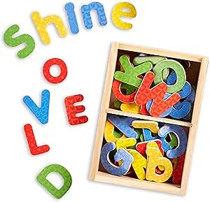 Melissa & Doug Disney Mickey and Friends Wooden Alphabet Magnets - 52 Uppercase and Lowercase Letters