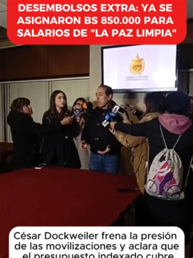 📌 ¡LOS NÚMEROS REALES DE LA PAZ LIMPIA! El alcalde César Dockweiler frena las movilizaciones mostrando los desembolsos de la Alcaldía. 💰 Bs 850.000 ya fueron asignados para el aumento de sueldos de los trabajadores y más de un millón para el combustible. El municipio denuncia incrementos irregulares de precios en gestiones pasadas y advierte que no cederá a presiones económicas fuera de contrato. ¡Cuentas claras para los paceños! 🇧🇴 #LaPaz #Bolivia #Economia #Dockweiler #AlcaldiaLaPaz #LaPaz