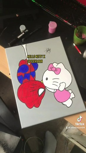 Hello Kitty and Spiderman Drawing Tutorial