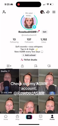 Check out my ASMR account. @RosebudASMR #fypシ #asmr