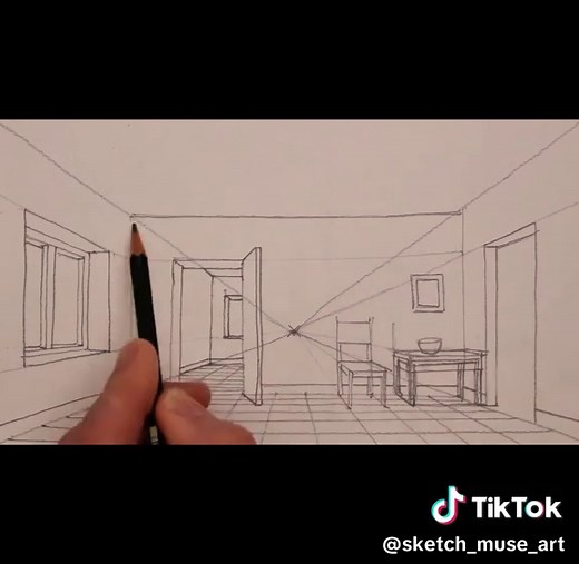 Room Drawing in One-Point Perspective Tutorial