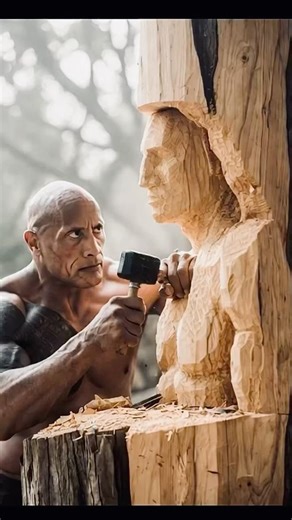 Carving Dwayne “The Rock” Johnson from Wood – Hyper Realistic Muscle Bust Process