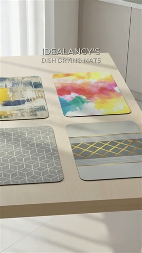 Idealancy on Instagram: "Dish Drying Mats Keep your kitchen neat and spotless! 💧 These absorbent, non-slip mats are perfect for drying dishes quickly while protecting your countertop from water stains. #DishDryingMat #KitchenEssentials #HomeOrganization #idealancy"