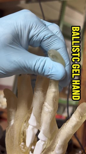 Creating Art with Ballistic Gel Hand - Predator Aliens Sculpture