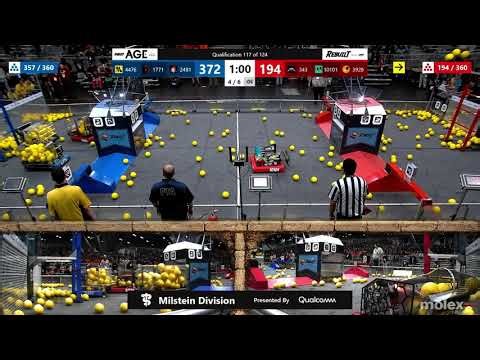 Qualification 117 - FIRST Championship - FIRST Robotics Competition - Milstein Division