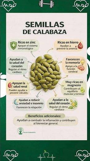⚠️ Semillas de Calabaza: Beneficios, Propiedades #hábitossaludables #alimentossanos #consejosdesalud