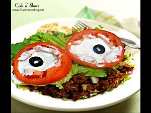 Taco Salad Made Spooky for Halloween