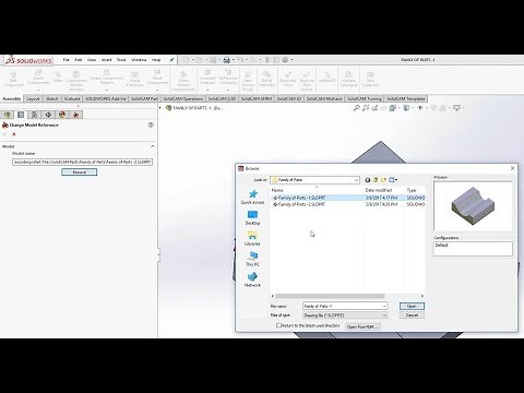 SolidCAM - Programming a Family of Parts Using the Save As and Change Model Reference Method