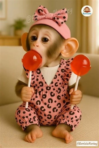 Which Lollipop Will He Taste First? Sweet Choice, Funny Reaction! 🍭🐒😂