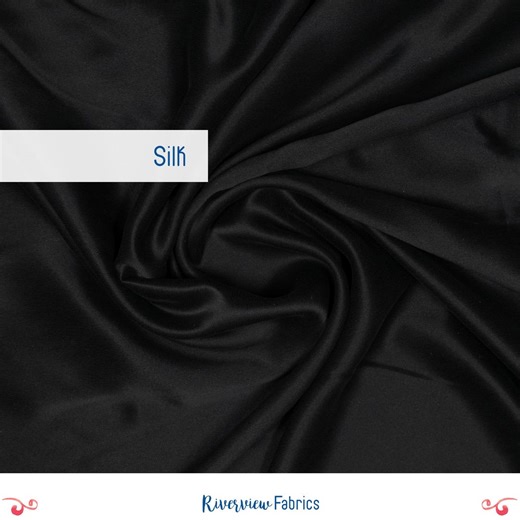 Solid Silk Fabric by the Yard, Black - Etsy