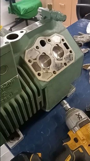 preventive maintenance and change oil motor compressor bitzer