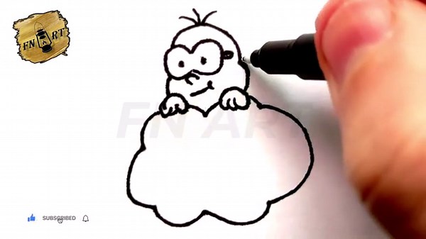 How to draw lakitu from mario step by step easy