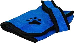 CozyCanine Quick-Drying Dog Robe - Soft Microfiber Bathrobe with Adjustable Straps for Optimal Comfort (X-Small) Blue