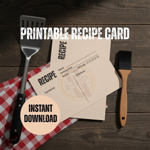 Printable Recipe Card for Instant Download Template for Kitchen Gift for Sister Gift Idea Blank Recipe Card for Grilling Recipes Printable - Etsy Canada