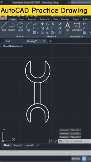 Simple 2d wrench diagram in AutoCAD