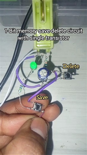 1-Bit memory save-delete circuit with single transistor #circuit #transistors