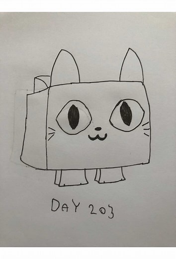 Day 203 of my 1 year drawing challenge how to draw grey cat from pet sim x #pet #petsim #petsimx #petsimulatorx #petsimulator #roblox #og #robloxpetsimulatorx #draw #cat #3d #grey #graycat #gray