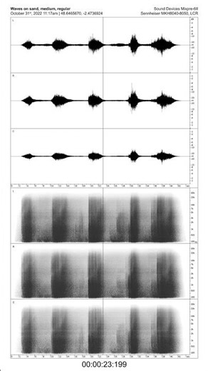 Sound effect - Waves on sand, medium, regular