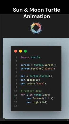 CINEMATIC SUN DESIGN IN PYTHON FOR BEGGINERS #coding #python #programming #ai #grok #chatgpt