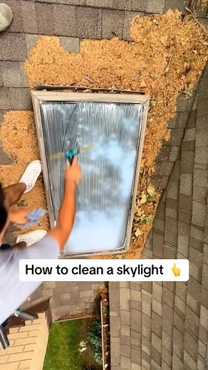How to clean a skylight! #oddlysatisfying #windowcleaning #satisfyingvideo #cleaninghacks #diy #fyp | Animated 3d