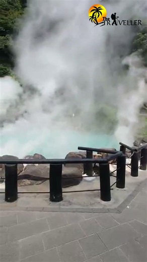 Japan’s boiling blue lake you can’t swim in