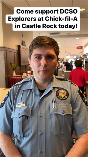 25K views · 144 reactions | What are DCSO Explorers? And why are they at Chick-fil-A today? Come down and support the future of law enforcement. Mention EXPLORERS at either location in Castle Rock today and part of the proceeds will support this non-profit group. #THANKYOU! | Douglas County Sheriff's Office | Facebook