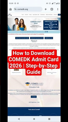 How to Download COMEDK Admit Card 2026 | Step-by-Step Guide