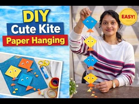 Paper Kite Hanging Craft 🪁 DIY Cute Decoration