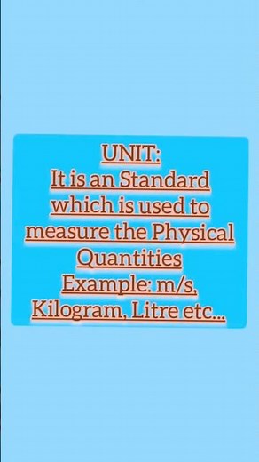 Unit - Define Unit - Physics Simple Definitions #units #physics #definition #education #viral